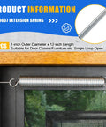 Strong Arm Extension Spring Crafted From Heavy Duty High Carbon Steel Measuring One Inch Outer Diameter By Twelve Inch Length Zero One Oh Five Wire Thickness Built Tough For Door Closers And Garage Hardware Retrofits installed in a wooden door frame.