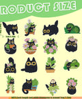 Black Cat Diamond Art Magnets Kit 16Pcs 5D DIY Diamond Painting Magnets on yellow background with black cat designs