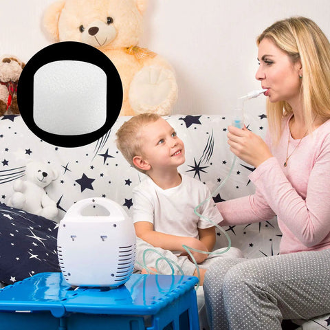 Nebulizer Filter Replacement Round White Sponge Air Filters for Compressor System Accessories 48 Pack with family use