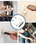 Six Pack US To Europe Plug Adapters For European Outlets 220V To 110V Travel Converter Type C Euro Plug, in-use scenarios