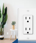 Heavy Duty 12 Pack Standard Decorator Electrical Wall Receptacle Outlet 15A 125V 2 Pole 3 Wire Non Tamper Resistant White