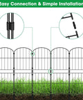 38 Inch High Arched Decorative Garden Fence With Plastic Stakes For Easy Assembly 10 Feet Long Rustproof Metal Wire Border