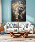 Steam Train On Tracks Canvas Wall Art For Living Room Or Office Decor Ready To Hang Framed 12 By 18 Inch With Dramatic Smoky Locomotive Painting And Vintage Railway Charm For A Retro Vibe