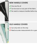 Comparison of new and old Refrigerator Door Handle Covers No Fuss Set Of 6 Fits Most Fridges And Microwave Handles