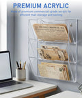Durable Mail Sorter Organizer for Office and School Desk Rack on wall with labeled slots holding letters and documents