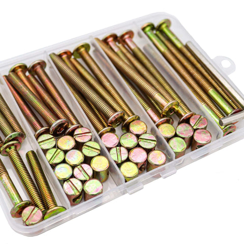 All In One Crib Hardware Replacement Kit With 25 M6x40mm 50mm 60mm 70mm 80mm Socket Cap Screws And Barrel Nuts in box
