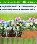 Cutaway view of a Three Pack 24 Inch Balcony Planter Boxes For Railing And Window Boxes, Dope Outdoor Fence Planters Hanging, Weatherproof Window Boxes Set For Patio Porch Garden And Yard showing flowers and drainage design.