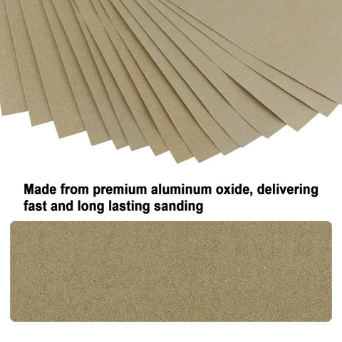 Huge 50 Sheet Sandpaper Pack 9 By 11 Inch Sheets With Assorted Grit 80 120 150 220 320 Aluminum Oxide For Wood Metal Auto Polishing