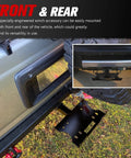 Universal 2 Inch Receiver Winch Mount Plate for ATV UTV truck and trailer hitch installed at front and rear of vehicle