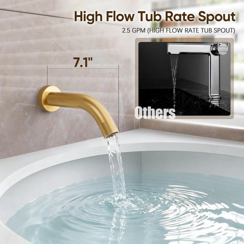 Heavy Duty Brushed Gold Shower System With 10 Inch Rain Shower Head And Tub Spout Solid Brass Faucet Set Built Different Zero Plastic All Metal Bath Setup Badass Quality