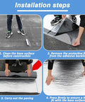 Installation steps for Tough As Nails Asphalt Waterproof Repair Tape Heavy Duty Self Adhesive Aluminum Foil Flashing Roll.