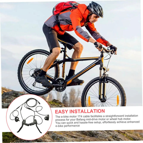 Cyclist on mountain bike with Ebike Controller Kit With Waterproof Wiring Harness For Display Brake And Thumb Throttle Conversion.
