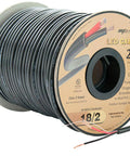200 Ft 18AWG Low Voltage LED Cable With 2 Conductors Outdoor Rated Black Jacket In Wall Speaker Wire UL Class 2 Certified spool