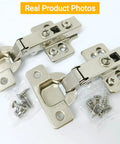 2 Pack Full Overlay Soft Close Cabinet Hinges For Frameless European Kitchens Clip On 35mm Cup 3D Adjustment Nickel Plated