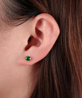 Snag Dope G23 Implant Grade Titanium Screw Back Earrings Hypoallergenic Nickel Free Jewelry For Sensitive Skin lightweight 5mm green zirconia studs
