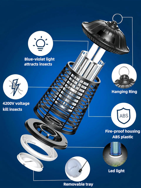 Beast 4200V Electric Bug Zapper For Indoor Outdoor With LED Attractant, Durable ABS Mosquito Killer exploded view diagram