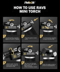 How to use instructions for Dual Flame Butane Torch Lighter For Cooking And Soldering Refillable Kitchen Torch with ergonomic grip.