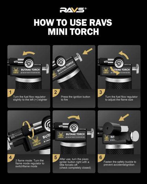 How to use instructions for Dual Flame Butane Torch Lighter For Cooking And Soldering Refillable Kitchen Torch with ergonomic grip.