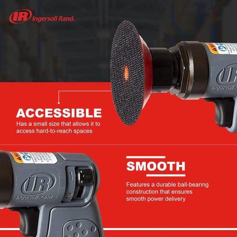 Close-up of Mini Random Orbital Sander Kit With 3 Inch Pad Lightweight 1.3 Lb Body 100 Degree Ergonomic Grip in use