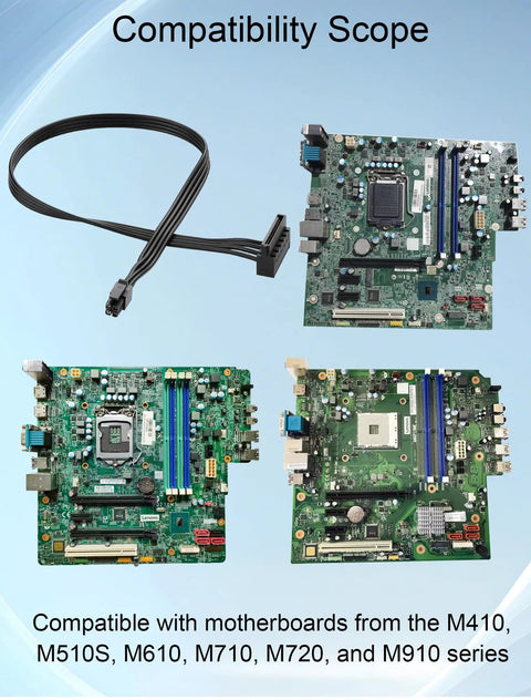 ATX Mini 4Pin To SATA 15Pin Adapter Extension Cable For Mechanical HDDs SSDs And DVD CD ROM Drives, 16 Inch Length, 40.6 Cm, Power Conversion Cable, Dual Pack Easy Plug In, black 20 AWG cable for Lenovo motherboards