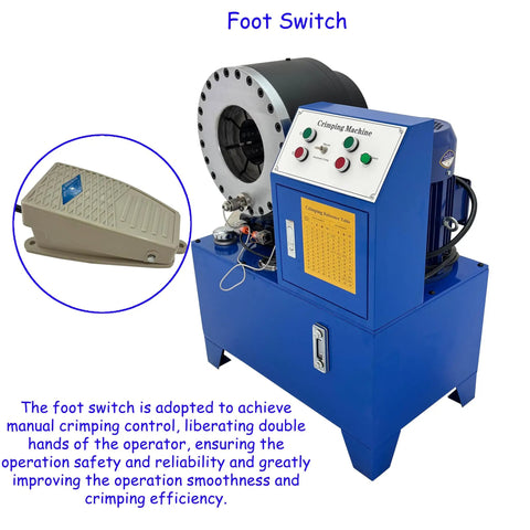 IntsuPimai 4Kw Electric Hydraulic Hose Crimper with foot switch for manual control and enhanced operational efficiency.