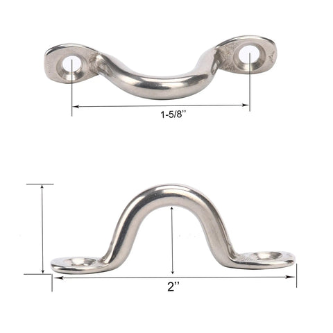 Stainless Steel Pad Eyes 6 Pack For Boat Rigging And Deck Tie Downs Bimini Top Eye Straps Kayak Deck Loops Footmans Loop Anchor Points