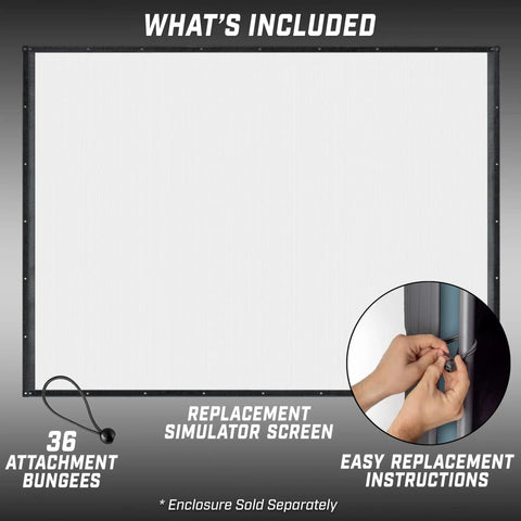 Replacement Sim Screen For Golf Simulator Enclosure 12 By 9 Foot included with bungees and installation guide