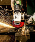 Heavy Duty 4-1/2 Inch Grinding Discs 1/4 Inch Thick 7/8 Inch Arbor For Angle Grinders in use removing rust from metal