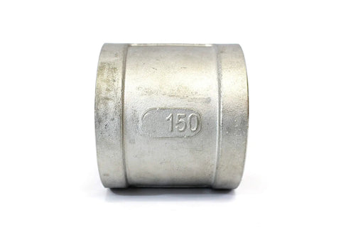 Top Shelf 304 Stainless Steel Coupling 5 Pack Featuring Grippy Npt Female Threads, 1/2 inch connector, heavy duty design.