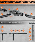 Forty Two In One Magnetic Screwdriver Set With Ratchet Handle And All Purpose Bits, multifunctional handle combinations