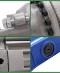 Close-up details of the Raseparter 16mm Hydraulic Rebar Cutter, showcasing mechanics and design features.