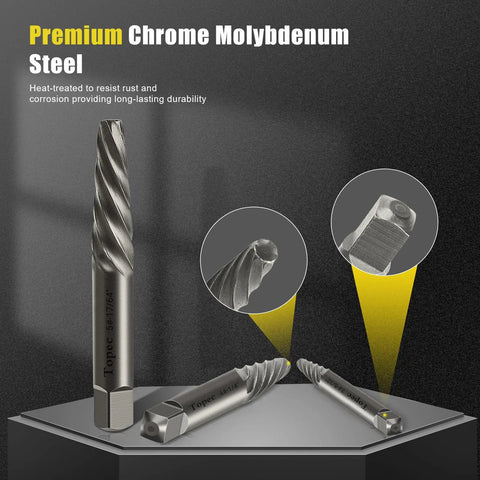 7 Piece Screw Extractor Set For Damaged Bolts And Stripped Screws Easy Out Bolt Extractors With Spiral Flutes Heavy Duty CR MO Steel For Maximum Grip As You Turn Ideal Gift For Men DIY Handymen And Auto Enthusiasts