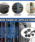 Badass M5 M6 Cage Nuts Kit With Screws Contains 80 Pieces Of Heavy Duty Black Fasteners suitable for server racks.