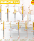 Specification size chart for 10 Pc Micro Metric Tap Set With Wrench M1 To M3.5 Tiny Thread Taps For Small Screws