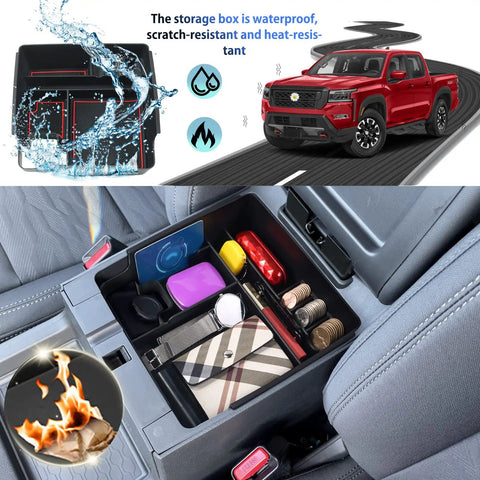 Nissan Frontier Center Console Organizer Tray Perfect Fit For 2022 2023 2024 2025 2026 Frontier S SV Pro X Pro 4X SL Armrest Box Storage