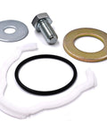 Heavy Duty Washing Machine Tub Bearing Rebuild Kit With High Temp Grease And Precision Knockout Seals includes various seals and a bolt.