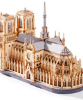 3D Wooden Puzzle For Adults Notre Dame Cathedral Model Kit 330 Piece DIY Architecture Craft Gift And Home Decor For Architecture Enthusiasts Epic Display Piece For Architecture Lovers And DIY Fans, wooden cathedral model