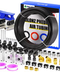 Heavy Duty One Half Inch Outer Diameter Black Nylon Pneumatic Air Line Tube For Air Compressors And Brakes 100 Feet Long 32 Meters 362 PSI Working Pressure 913 PSI Burst Pressure Minus 22 To 248 Degrees Fahrenheit with fittings