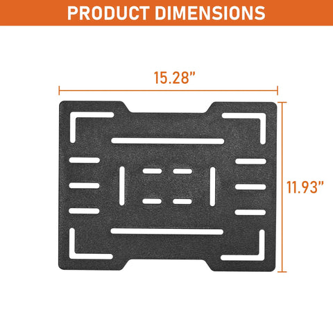 Versatile Roof Rack Mount Panel and Jerry Can Holder for Camping Gear, dimensions 15.28 x 11.93 inches in heavy-duty steel