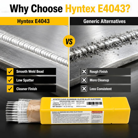 Comparison of smooth vs rough welds with Pro-Grade Aluminum E4043 Welding Rods 1/8 Inch By 14 Inch Stick Electrodes