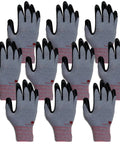 All Day Comfort Nitrile Foam Coated Work Gloves With Rock Solid Grip Large 10 Pairs Gray Breathable Machine Washable Touchscreen
