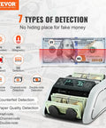 Hella Reliable Money Counter Machine With Legit Counterfeit Detection And Smooth Value Tracking Featuring Ultraviolet And Infrared Sensors Plus No Sweat Batch Sorting For Shop Bosses, showing cash detection features.
