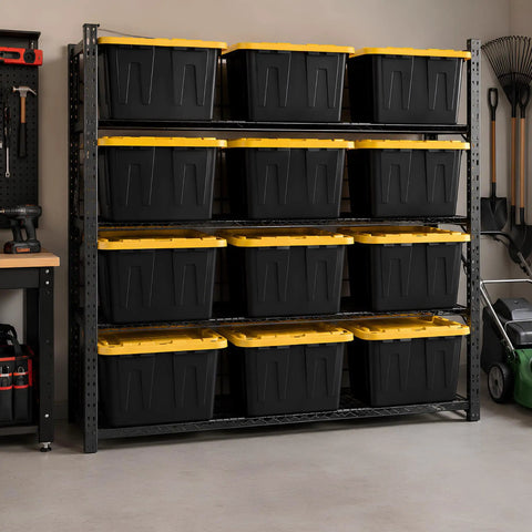 Tough As Nails Heavy Duty Storage Totes With Lids 27 Gallon Stackable Plastic Bins For Garage And Basement Organization Hassle Free Moving Containers To Carry All Your Seasonal Gear No Sweat