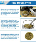 Instructions on using Soldering Iron Tip Cleaner With Brass Wire Sponge No Water Needed For Quick Mess Free Tip Refresh And Longer Tip Life Ideal For Precision Electronics Soldering And Rework TY98 Compatible.