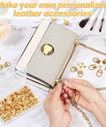 40 Piece D Ring Rivets For Leather Purses And Bags Gold Ball Studs With D Rings Dope Bag Hardware For DIY Purse Craft Crossbody Strap Attachments And Replacement Rivets on silver purse with chain strap