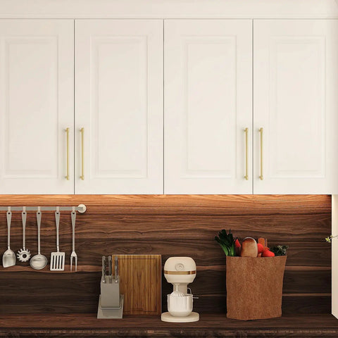 Two Pack 10 Inch Brushed Gold Cabinet Handles For Dresser And Kitchen Cabinets Premium Zinc Hardware With Modern Cupboard Door Pulls Heavy Duty Drawer Pulls Easy Install And Durable Finish on white cabinet doors