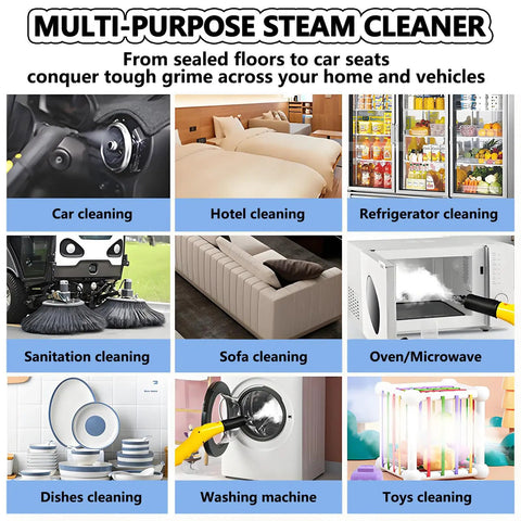 3.5L High Temp Steam Cleaner With Ozone Function 3000W powerful multi use steam washer for home and car cleaning.