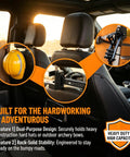 Hard Hat Buddy Headrest Hook for Trucks and SUVs Heavy Duty Gear Hanger and Backseat Organizer, tool-free installation in vehicle.