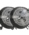 Beastly High Velocity 30 Inch Drum Fan 9100 CFM Two Speed Heavy Duty Industrial Shop Fan For Garage, Warehouse, 2 Pack