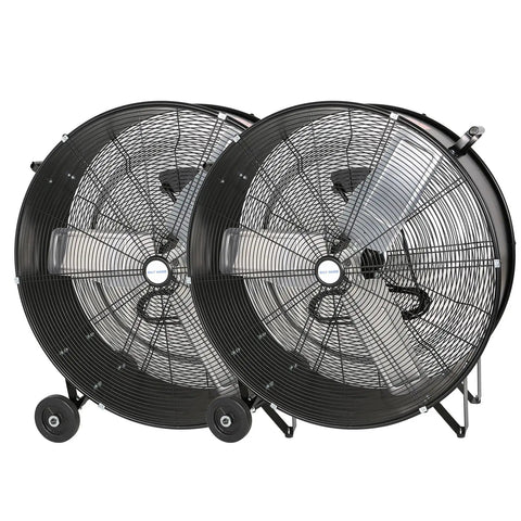 Beastly High Velocity 30 Inch Drum Fan 9100 CFM Two Speed Heavy Duty Industrial Shop Fan For Garage, Warehouse, 2 Pack